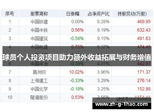 球员个人投资项目助力额外收益拓展与财务增值 球员个人投资项目助力额外收益拓展与财务增值