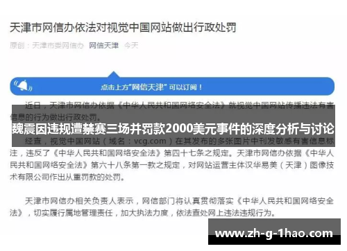 魏震因违规遭禁赛三场并罚款2000美元事件的深度分析与讨论